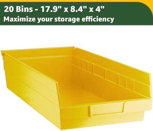 18" x 36" x 74" Heavy-Duty Commercial Chrome Shelving Unit with 20 Yellow Storage Bins - Metal Wire Utility Shelf for Tool, Office, Garage, and Warehouse Organization - Durable Storage Cabinet - Image 3