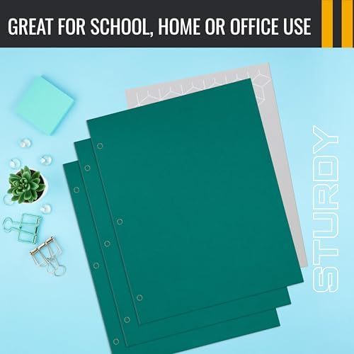 Better Office Products Two Pocket Portfolio Folders, 50-Pack, Teal, Letter Size Paper Folders, 50 Pieces, Teal - Image 6