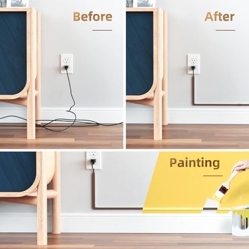 Delamu Cord Hider, 85in Cord Covers for Wires on Wall, One-Cord Cable Hider, Self-Adhesive Wire Hiders Wire Covers for TV Cords on Wall, Paintable Cable Cover Management Kit, W0.59 H0.4in, Brown - Image 6