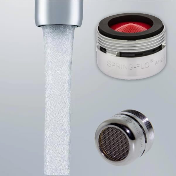 Spring Flo Ultra Aerator Standard Flow Stream Faucet Threaded Slotted One Piece 15 4200 5 (Red 2.2 GPM, Male Thread) by Neoperl