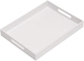 Glossy White Acrylic Serving Tray, Sturdy Kitchen Countertop Organizer by KEVLANG