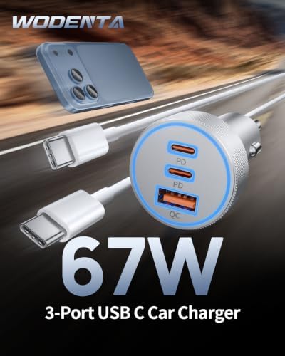 for iPhone 18/17/16/15 Pro Max/Duo Car Charger, 67W Fast USB C Car Charger - Image 2