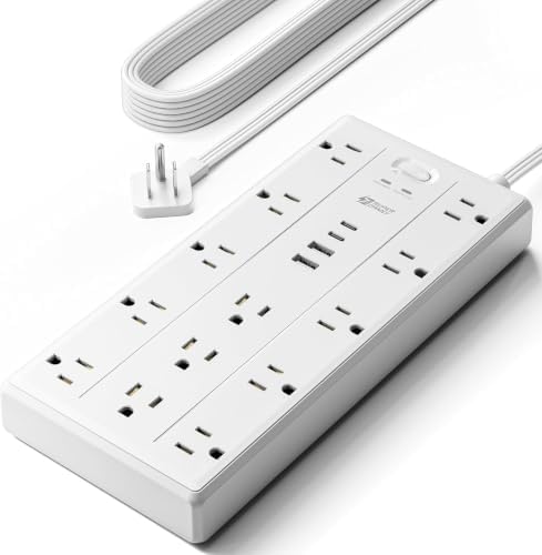 SUPERDANNY 8Ft Extension Cord with Multiple Outlets, Flat Plug Power Strip - Image 2