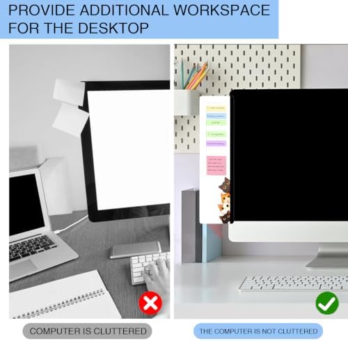 Office Desk Accessories 2pcs Multifunction Computer Monitor Memo Board - Transparent Computer Side Panel Memo Creative Monitor Side Panel Suitable for Office Home Desktop (Monitor Memo Board 13) - Image 4