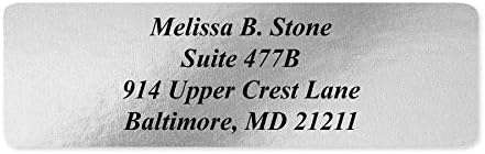 Silver Foil Personalized Return Address Labels Without Dispenser - Roll of 500 Custom Stickers - Image 5