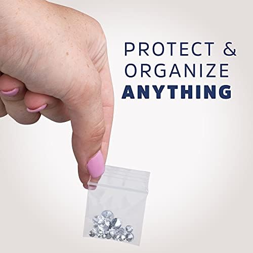 6,000 Count - 1.25" x 1.25" Small Zip Bags, Mini Reclosable Zipper Baggies, 2 Mil, Clear Plastic Resealable Storage Bags with Zip Top Lock for Packaging Jewelry, Diamonds, Pills, Beads, Seeds - GPI - Image 5