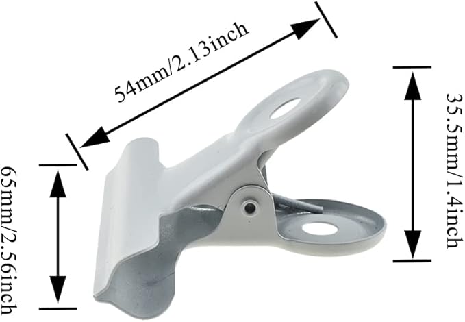 HAHIYO 2.5inch White Bulldog Clips Metal File Hinge Binder Clips Clamps Save - Image 2