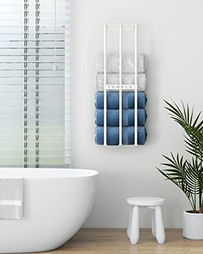 Bethom Towel Racks for Bathroom, Towel Storage Holder Space Saving, White - Image 3