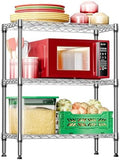 IZEUK 3-Tier Heavy Duty Steel Storage Shelves, Metal Shelf Wire Shelving Rack for Pantry, Kitchen, Home or Office Organization (29.5" W x 13.8" D x 35.5" H, 750LBS, Chrome) by IZEUK