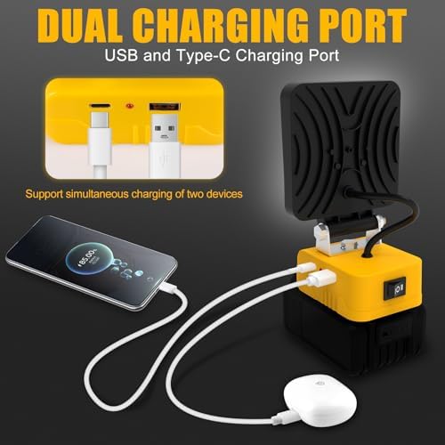 T-SUN 50W 5000LM LED Work Light Compatible with Dewalt 20V Max Battery - Image 5