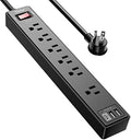 Yintar 6Ft Surge Protector Power Strip with 6 Outlets & 3 USB Ports, Black by Yintar