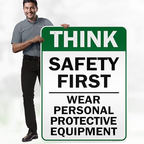Think Safety First Wear Personal Protective Equipment Sign, 36"x48" - Image 2