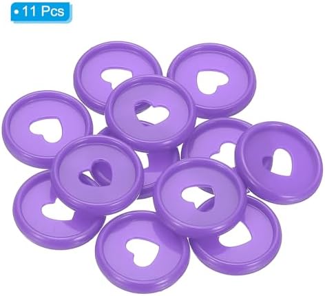 PATIKIL 24mm Plastic Book Binding Discs, 11 Pack Discbound Expansion Discs Heart Binder Rings for DIY Notebook Planner, Purple - Image 3