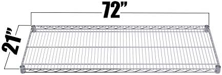 Chrome Wire Shelf |Pack of 2 Shelves| for Storage in Dry Environments | Ideal for Stores, Restaurants, Businesses and Homes (Chrome Wire Shelves, 21''W x 72''L) - Image 2