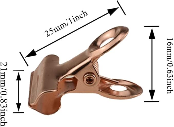 HAHIYO 0.87inch Rose Gold Bulldog Clips Metal File Hinge Binder Clips Clamps - Image 2