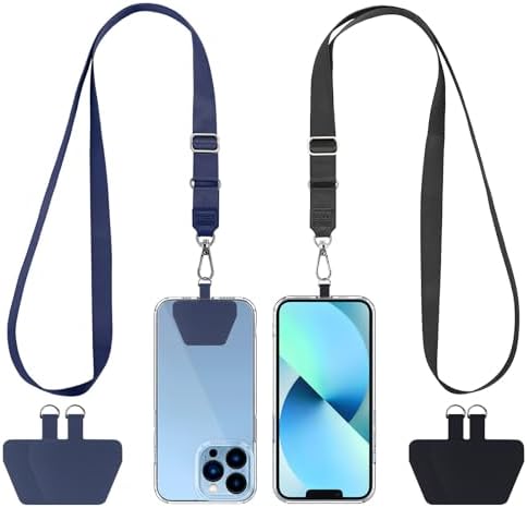 CACOE Phone Lanyard, Black+Dark Blue, 2 Pcs by CACOE