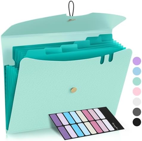 Sooez 7 Pocket Accordion File Organizer, Premium Expanding File Folder by Sooez