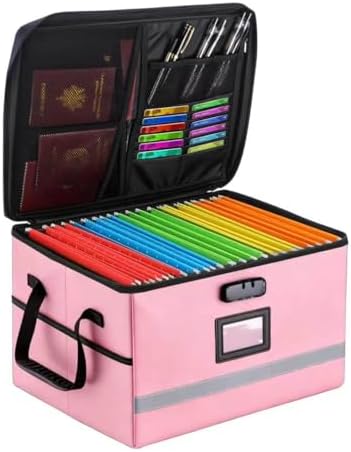 EXLIFBAG Fireproof File Organizer with Lock, 1 Layer by EXLIFBAG
