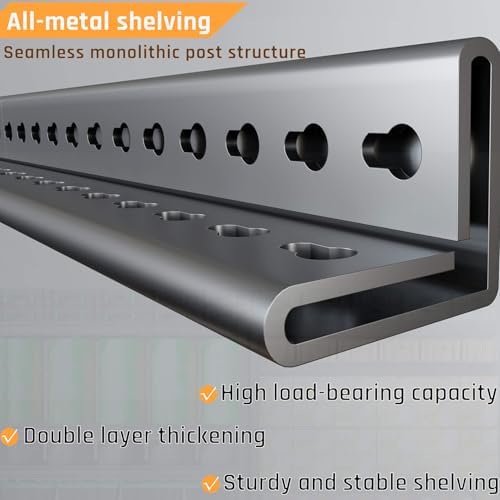 5 Tier Storage Shelves, 65" W Garage Shelving Heavy Duty Metal Adjustable Garage Shelves, Shelving Units Industrial Shelving for Warehouse, 65" W x 20" D x 84" H,Black - Image 7