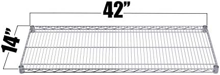Chrome Wire Shelf |Pack of 2 Shelves| for Storage in Dry Environments | Ideal for Stores, Restaurants, Businesses and Homes (Chrome Wire Shelves, 14''W x 42''L) - Image 2