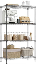 IZEUK 4-Tier Heavy Duty Steel Storage Shelves, Metal Shelf Wire Shelving Rack for Pantry, Kitchen, Garage, or Office Organization (29.5" W x 13.7" D x 47.2" H, 1000LBS, Black) by IZEUK