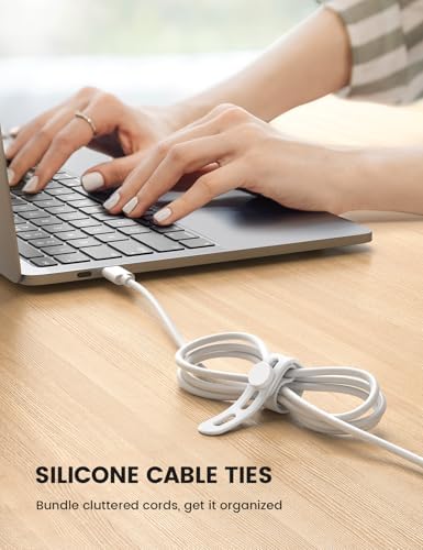 Lamicall 10 Pack Silicone Cable Ties Cord Organizer - Elastic Wire Straps - Image 2