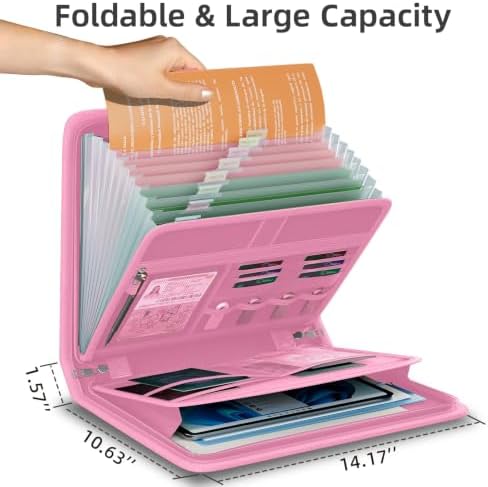 Fireproof Accordion File Organizer, Expanding File Folder with 13 Pockets - Image 4