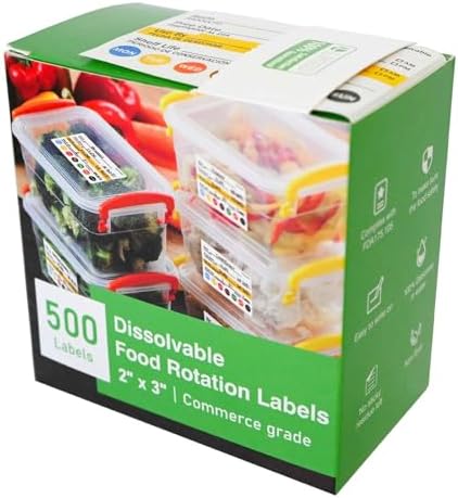 L Liked 500 Dissolvable Food Labels 2"x3" for Food Rotation - Image 2