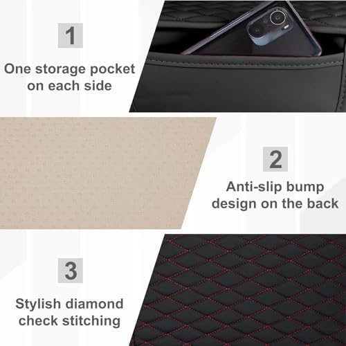 BFXM Car Center Console Cover with 2 Organizer Pockets Storage Bags - Image 4