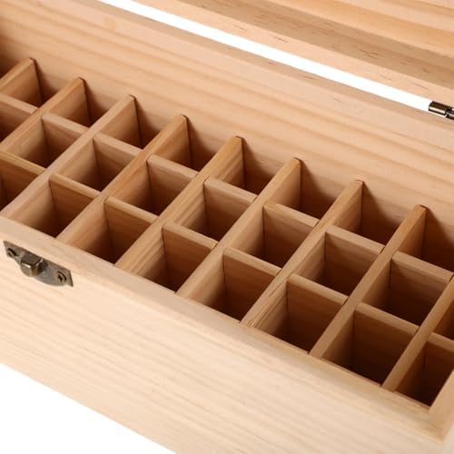 Healeved Essential Oil Storage Box Pine Wood Aromatherapy Oil Storage Organizer with Multiple Compartments Essential Case Organizer for Display Home Spa Perfume Bottle 10.55 X 4.60 X 3.93 in - Image 7