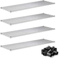 24" x 72" Extra Wire Shelves 4 Pack for NSF Shelving Units, Heavy Duty Storage Expansion by Zedfire
