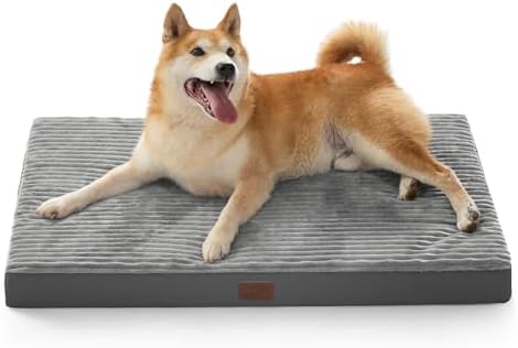 Bedsure ComfyFleece Large Dog Bed for Crate with Washable Cover, 35x22 by BEDSURE