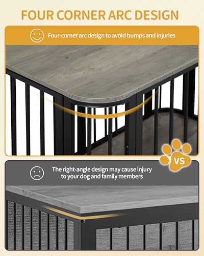 Hzuaneri 39.4'' L Dog Crate Furniture, Wooden Dog Kennel Indoor Dogs Cage - Image 5