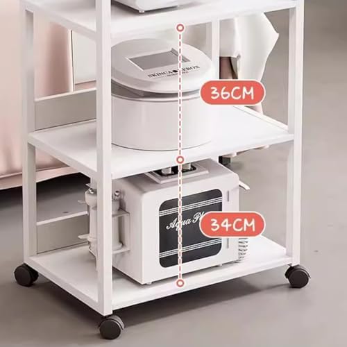 Gold 3-Tier Beauty Rolling Cart, Esthetician Machine Mobile Cart for Salon - Image 3