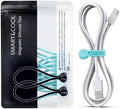 SMART&COOL Reusable Silicone Magnetic Cable Ties, Aqua, 10-Pack by SMARTCOOL