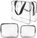 3Pcs Crystal Clear PVC Travel Toiletry Bag Kit for Women Men, Cosmetic Bags by ROYBENS