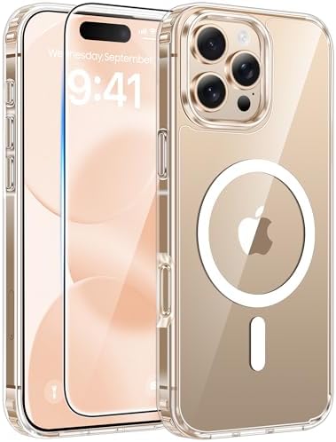 FNTCASE for iPhone 16 Pro Max Case, Fit for Magsafe, Glass Screen Protector by FNTCASE