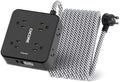 Surge Protector Power Strip - CHCORE 20Ft Braided Extension Cord with 8 Outlets with 4 USB (2 USB C) Charging Ports, Flat Plug Multi Plug Outlet Extender Charging Station for Home Office, ETL, Black by Unknown
