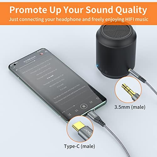 JXMOX USB C to 3.5mm Audio Aux Jack Cable (4ft), Type C to 3.5mm Headphone Car Stereo Cord Compatible with iPhone 17 16 15 Pro Max Air, Samsung Galaxy S25 S24 S23 S22 S21 Note 20, Pixel 9 8, iPad Pro - Image 2