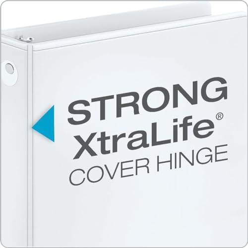 Cardinal 0.5 Inch 3 Ring Binders, White, 12 Pack, Round Ring Binder, Holds 125 Sheets, PVC Free, Customizable Covers, 2 Pocket View Binders for Office and School Organization - Image 3