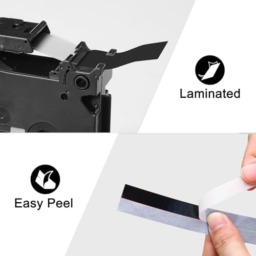 TZe-335 Replacement for Brother P Touch Label Maker Tape White on Black - Image 4