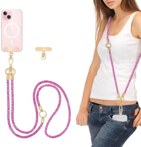 Phone Lanyard Crystal Phone Strap Crossbody, Plum by FUAHXYESFashionPhoneLayeredJewelry