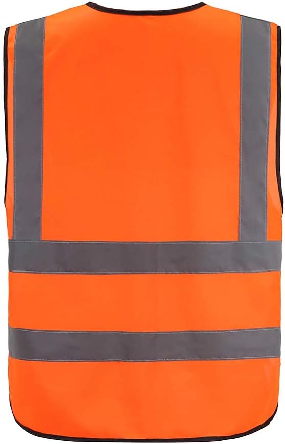 A-SAFETY Orange High Visibility Safety Vest Reflective, 3M Multi Pockets - Image 7