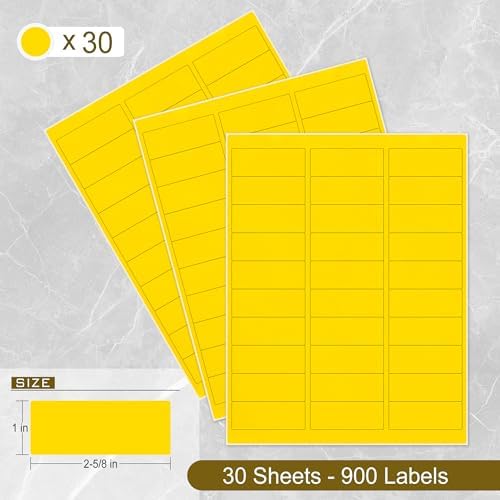 L Liked 1" x2-5/8 Fluorescent Yellow Labels 900 Labels 30 Sheets (Pack of 2) - Image 3