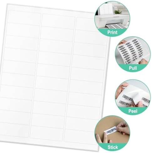 L Liked 1" x 2-5/8" White Address Labels 30/Sheet 3000 Labels 100 Sheets - Image 5