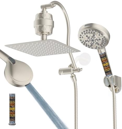 Hibbent All Metal Dual Filtered Rainfall High Pressure 10'' Shower Head by Hibbent