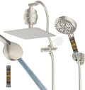 Hibbent All Metal Dual Filtered Rainfall High Pressure 10'' Shower Head by Hibbent