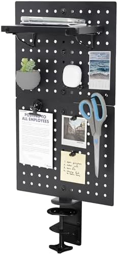 VIVO Black Clamp-on 12 x 20 inch Desk Pegboard, PP-DK12B by VIVO