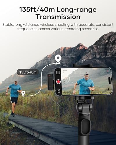 KUKIHO Wireless Lavalier Microphone with Charging Case, 36H Battery Life, Noise Cancellation, 135ft Range, Plug-and-Play Clip-On Mic for iPhone, iPad, Android, YouTube, Vlog, Live Streaming - Image 4