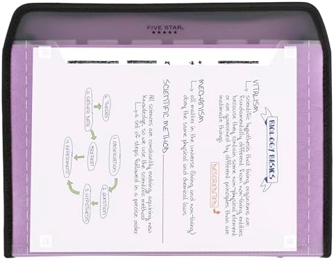 Five Star Expanding File Organizer + Study App, 7-Pocket Accordian File Organizer, Zipper Closure, Holds 8-1/2" x 11" Paper, Amethyst Purple (350099G-ECM) (Pack of 6) - Image 6